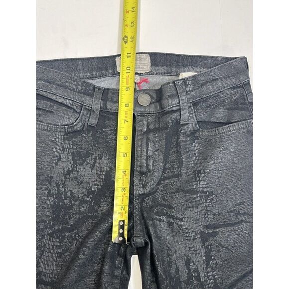 Current/Elliott The Ankle Skinny Black Jeans Size 27 Printed Trucker Coating - Picture 9 of 15